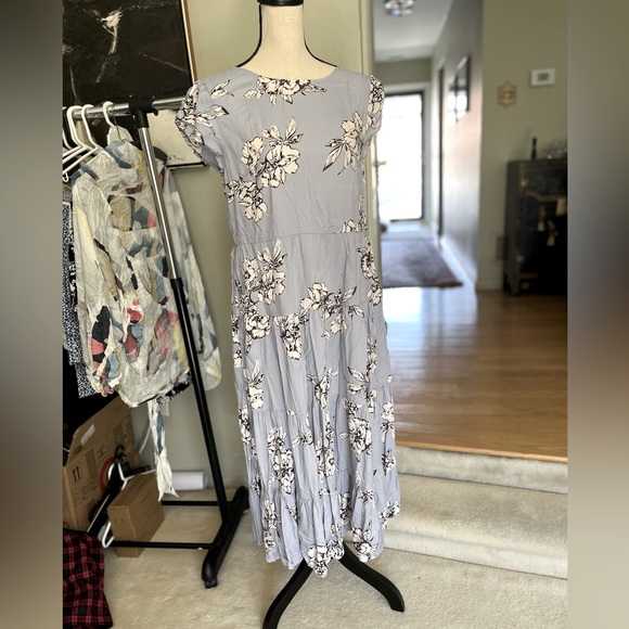 Free People  "Rita" Tiered Periwinkle Midi Dress- NWY, size S - Picture 4 of 13